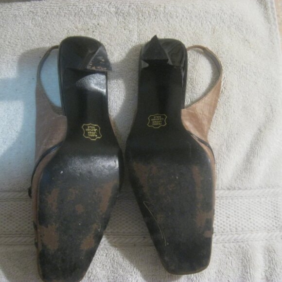 Caressa Trumpet linen slingback womens's shoe with bow - Picture 4 of 13